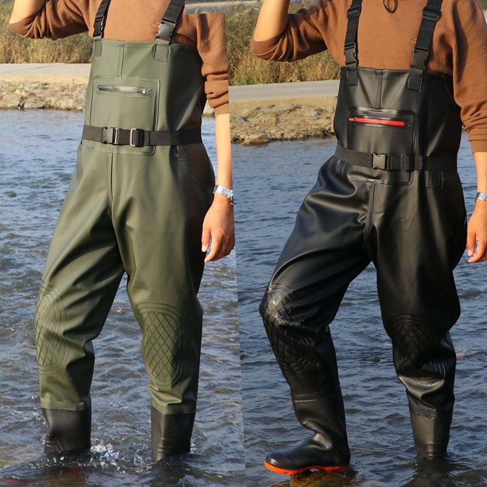 Fishing Waders - Wytrzymały kombinezon wędkarski z PVC, wodoodporny,