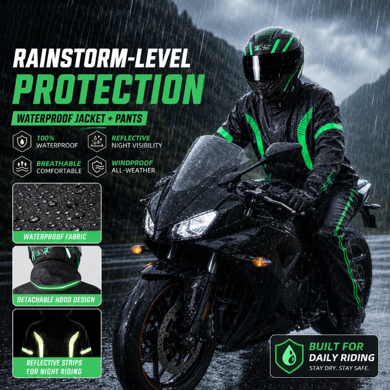 Wodoodporny kombinezon motocyk – Fishing Rain Suit recenzja i cena