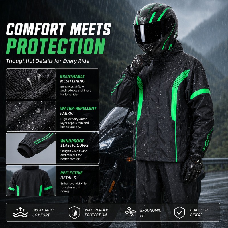 Wodoodporny kombinezon motocyk – Fishing Rain Suit recenzja i cena